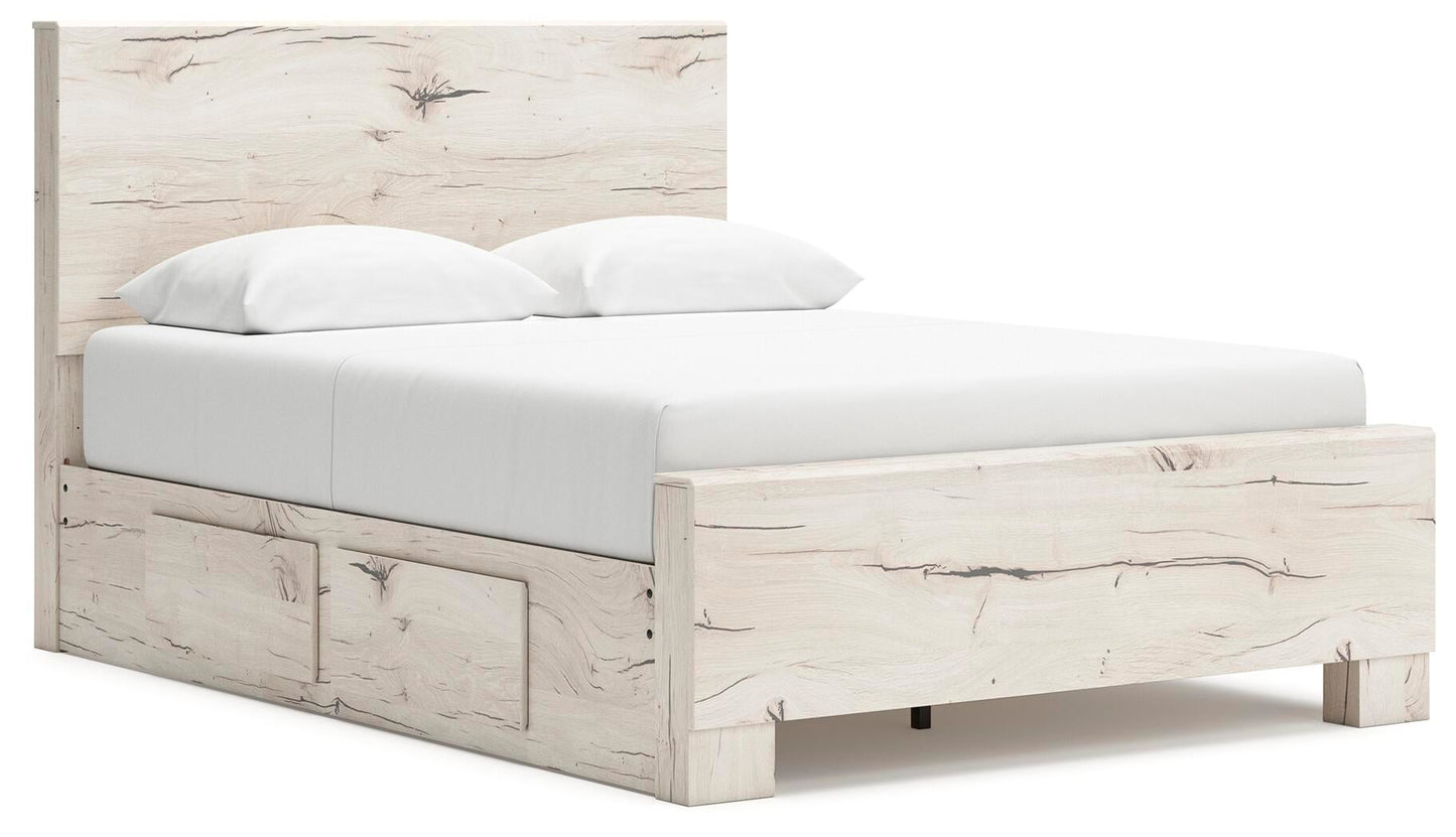 Lawroy  Panel Bed With Storage, Dresser, Mirror And Nightstand