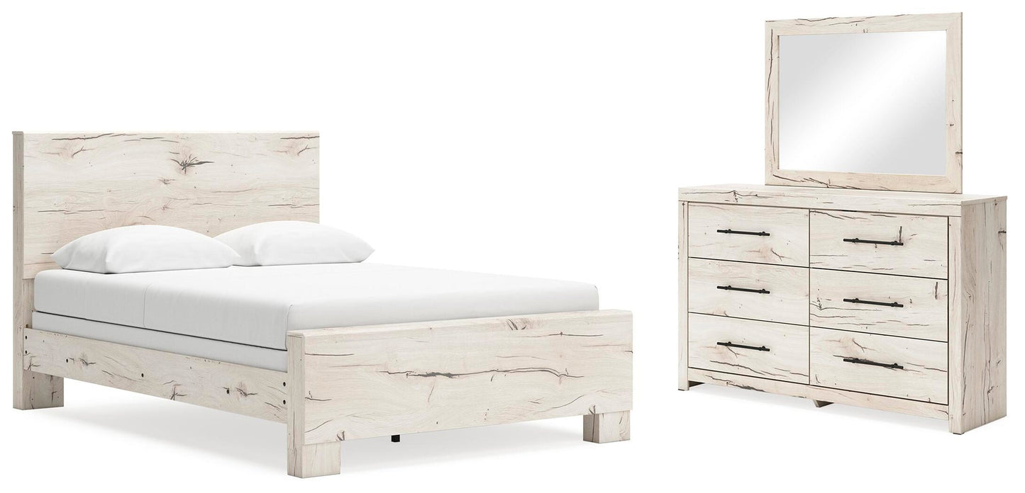 Lawroy  Panel Bed, Dresser And Mirror