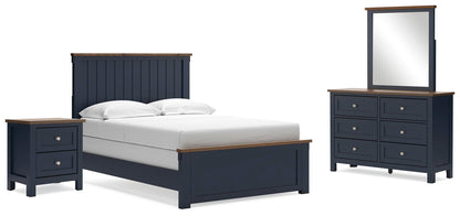 Landocken  Panel Bed, Dresser, Mirror And Nightstand