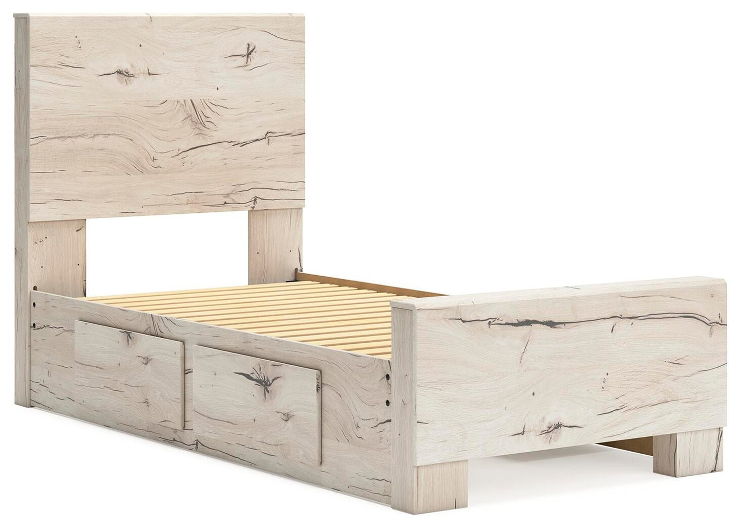Lawroy  Panel Bed With Storage, Dresser, Mirror, Chest And Nightstand