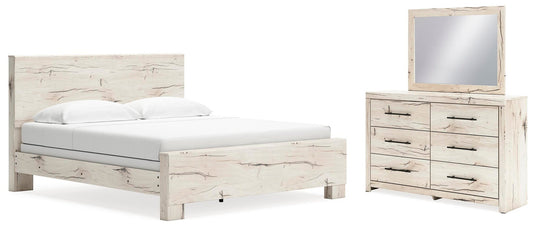 Lawroy  Panel Bed, Dresser And Mirror