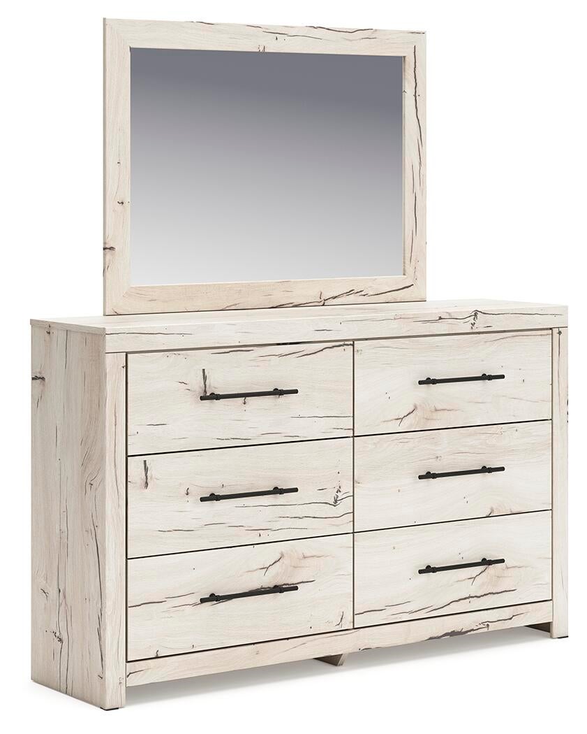 Lawroy  Panel Bed, Dresser, Mirror And Nightstand