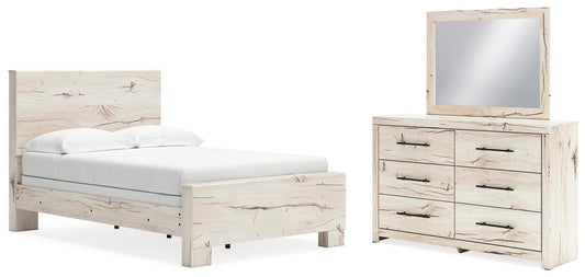 Lawroy  Panel Bed, Dresser And Mirror