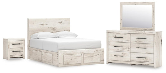 Lawroy  Panel Storage Bed, Dresser, Mirror And Nightstand