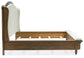 Sturlayne California  Upholstered Panel Bed, Dresser And Mirror
