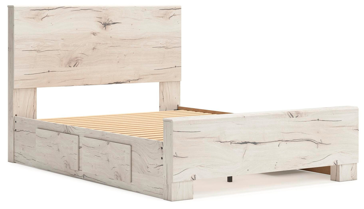 Lawroy  Panel Bed With Storage, Dresser, Mirror And Nightstand
