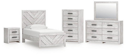 Cayboni  Panel Bed, Dresser, Mirror, Chest And Nightstand