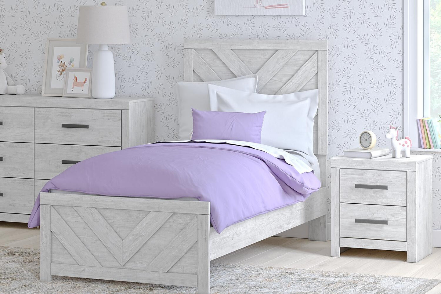 Cayboni  Panel Bed, Dresser, Mirror, Chest And Nightstand