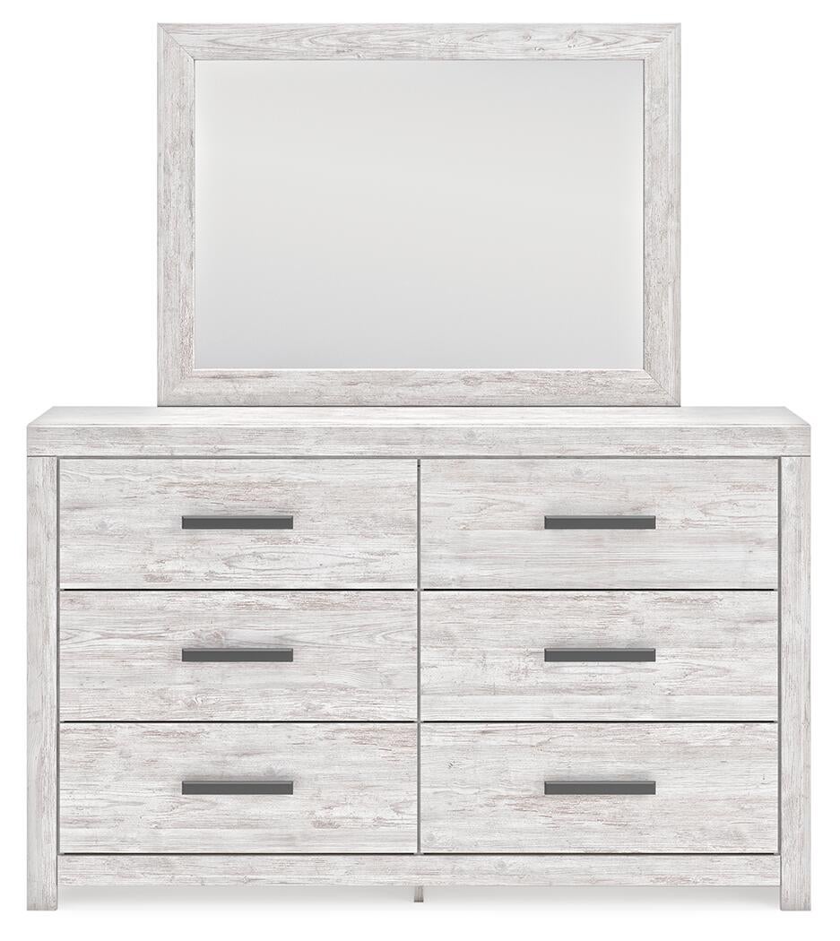 Cayboni  Panel Bed With Mirrored Dresser And Nightstand