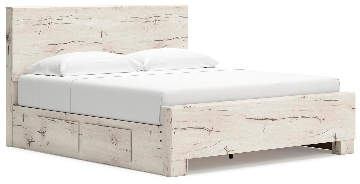Lawroy  Panel Bed With Storage, Dresser, Mirror And Nightstand