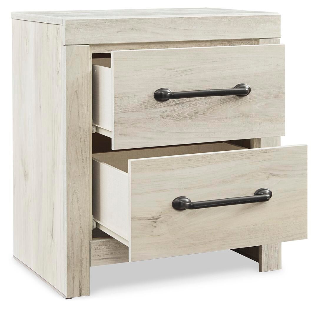 Cambeck  Panel Bed With Mirrored Dresser And Nightstand