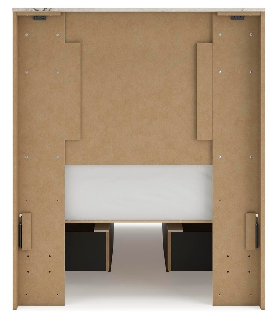 Lawroy  Panel Bed With Storage, Dresser, Mirror And Nightstand