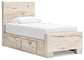 Lawroy  Panel Bed With Storage, Dresser, Mirror And Nightstand