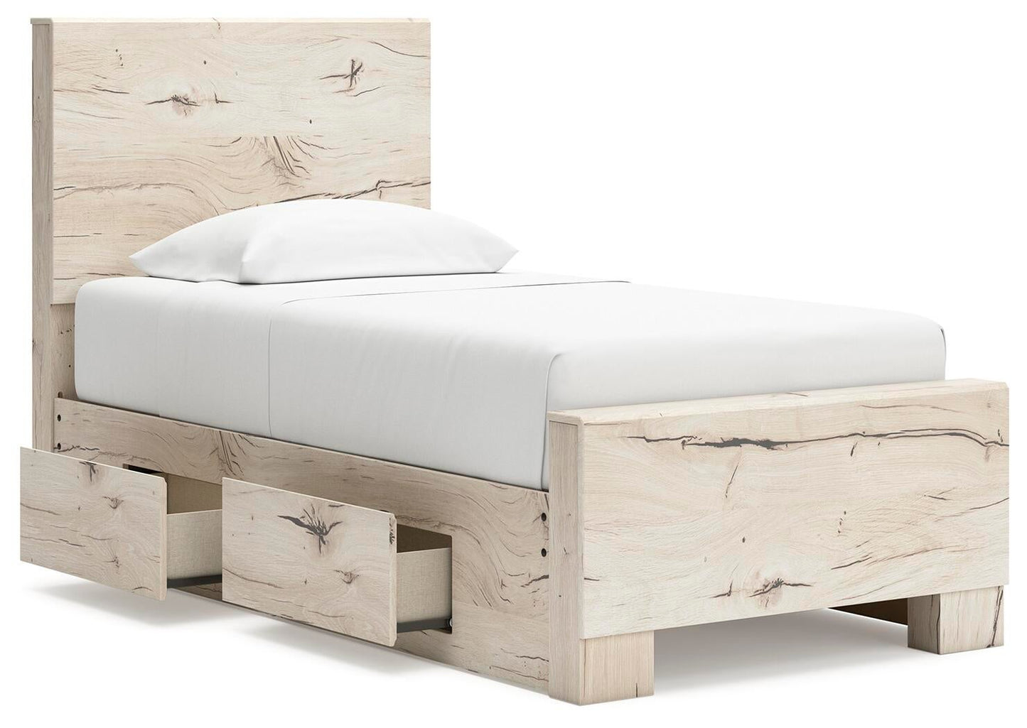 Lawroy  Panel Bed With Storage, Dresser, Mirror And Nightstand
