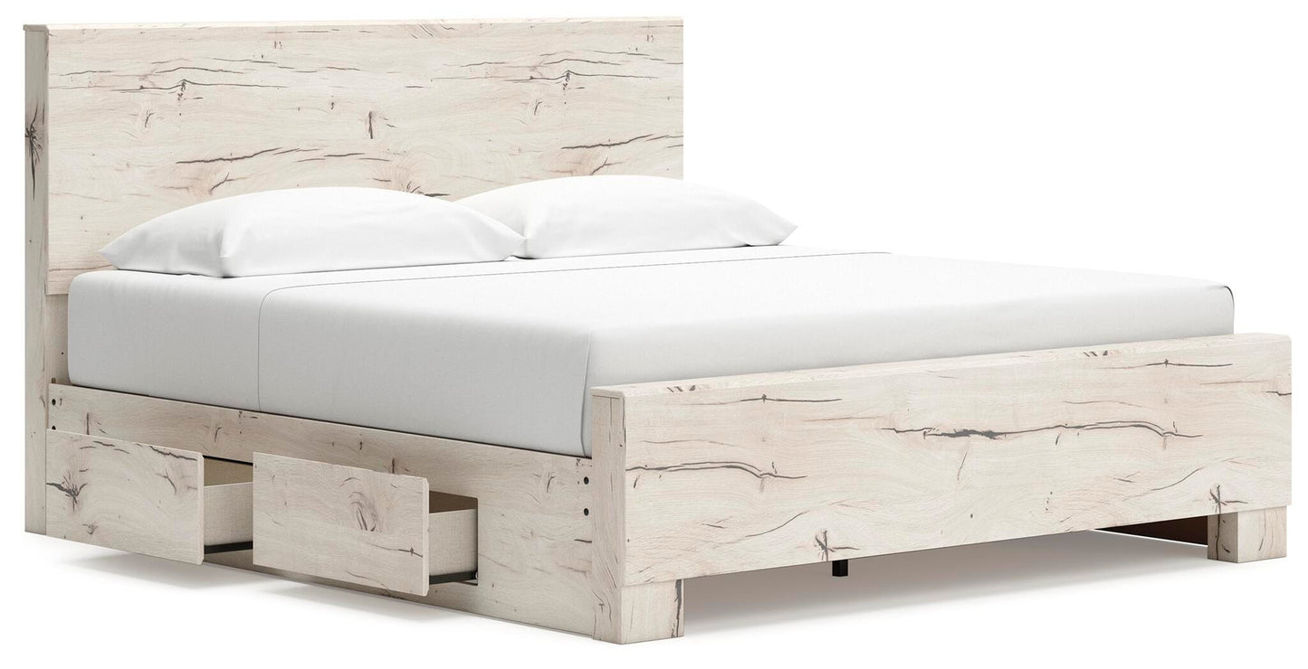Lawroy  Panel Bed With Storage, Dresser And Mirror