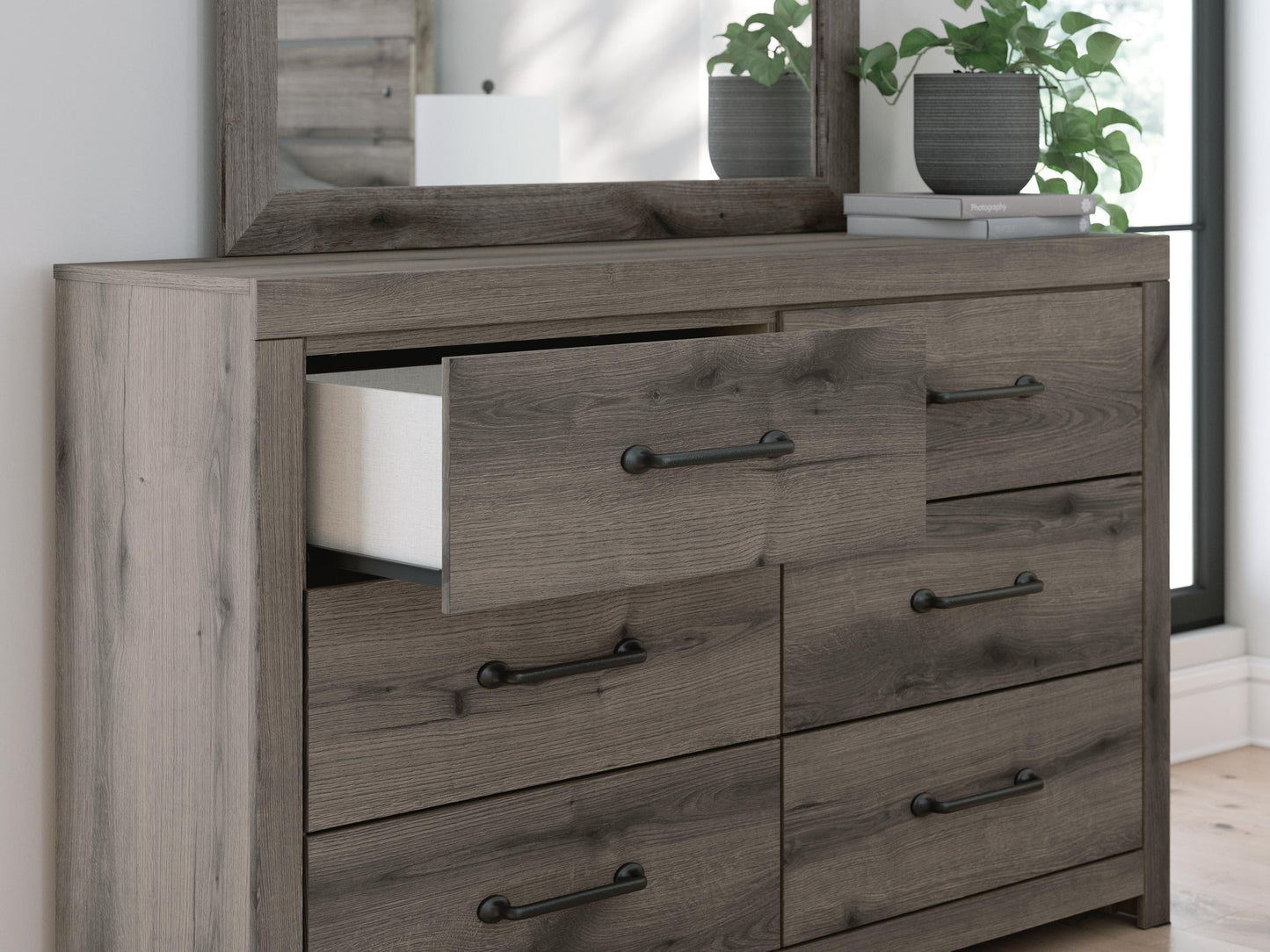 Graystorm  Panel Storage Bed, Dresser, Mirror, Chest And Nightstand