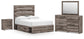 Graystorm  Panel Bed With Storage, Dresser, Mirror And Nightstand