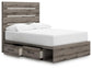 Graystorm  Panel Bed With Storage, Dresser, Mirror And Nightstand