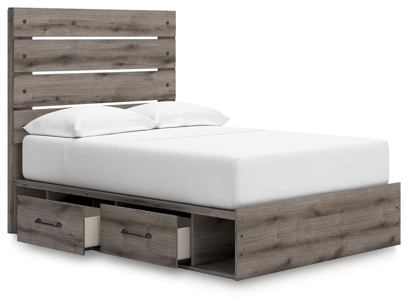 Graystorm  Panel Bed With Storage, Dresser, Mirror, Chest And Nightstand