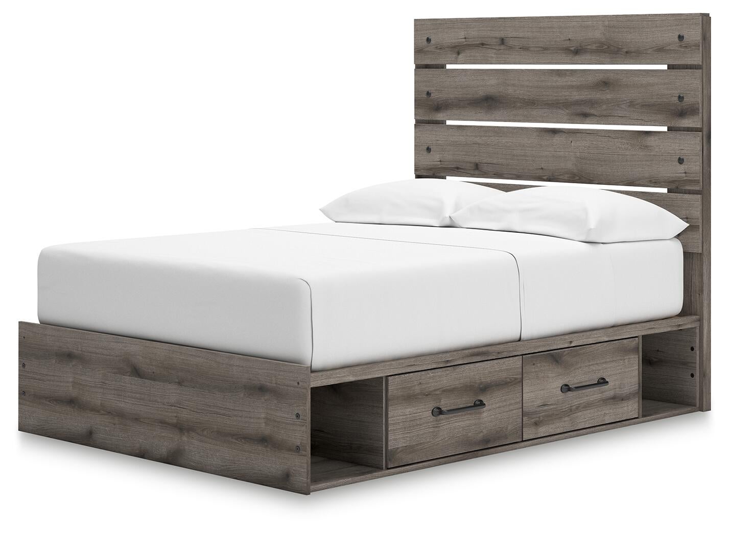 Graystorm  Panel Bed With Storage, Dresser, Mirror, Chest And Nightstand