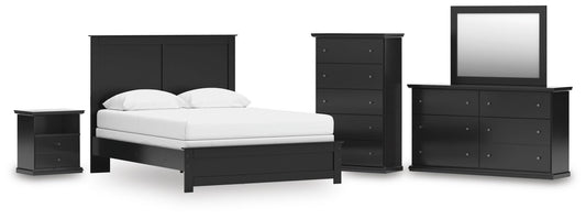 Maribel  Panel Bed, Dresser, Mirror, Chest And Nightstand