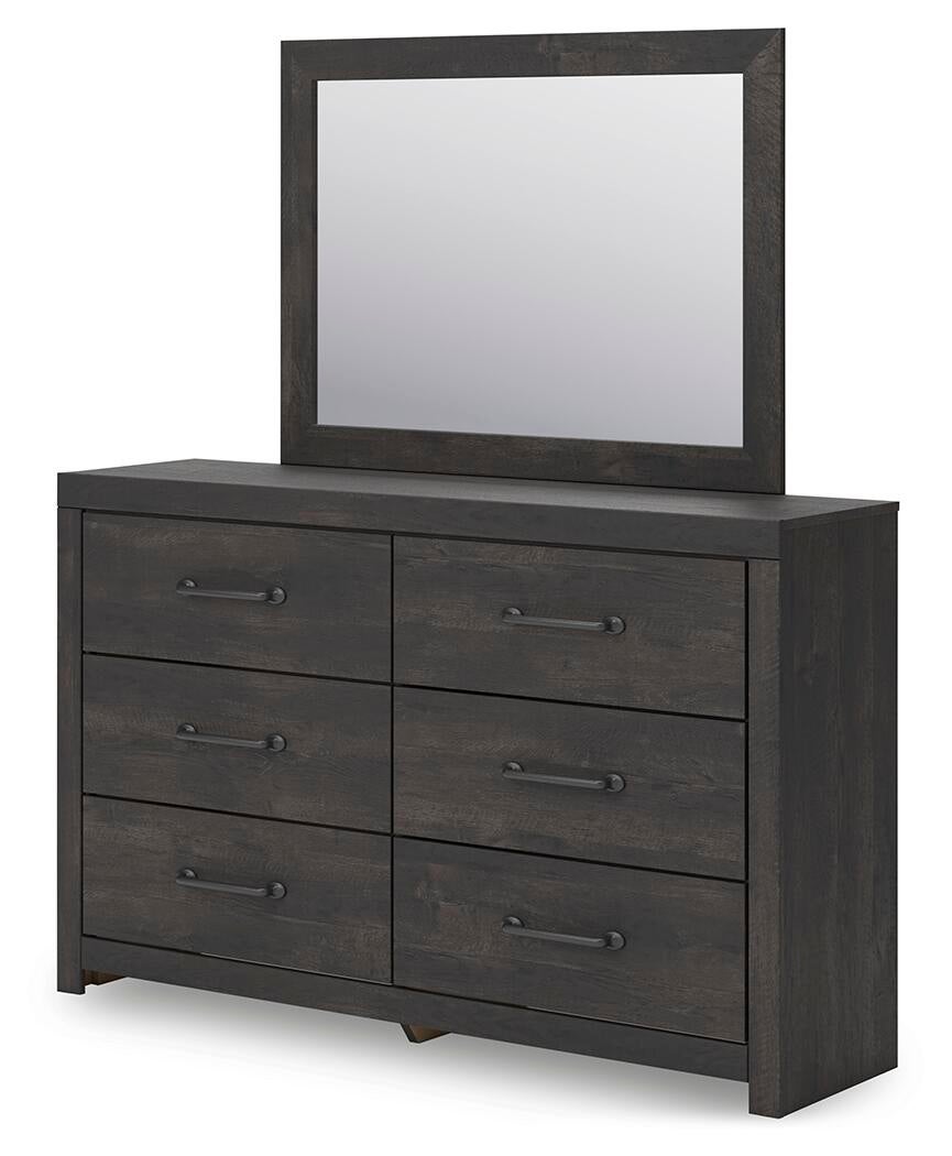 Hollivern  Panel Bed, Dresser, Mirror, Chest And Nightstand