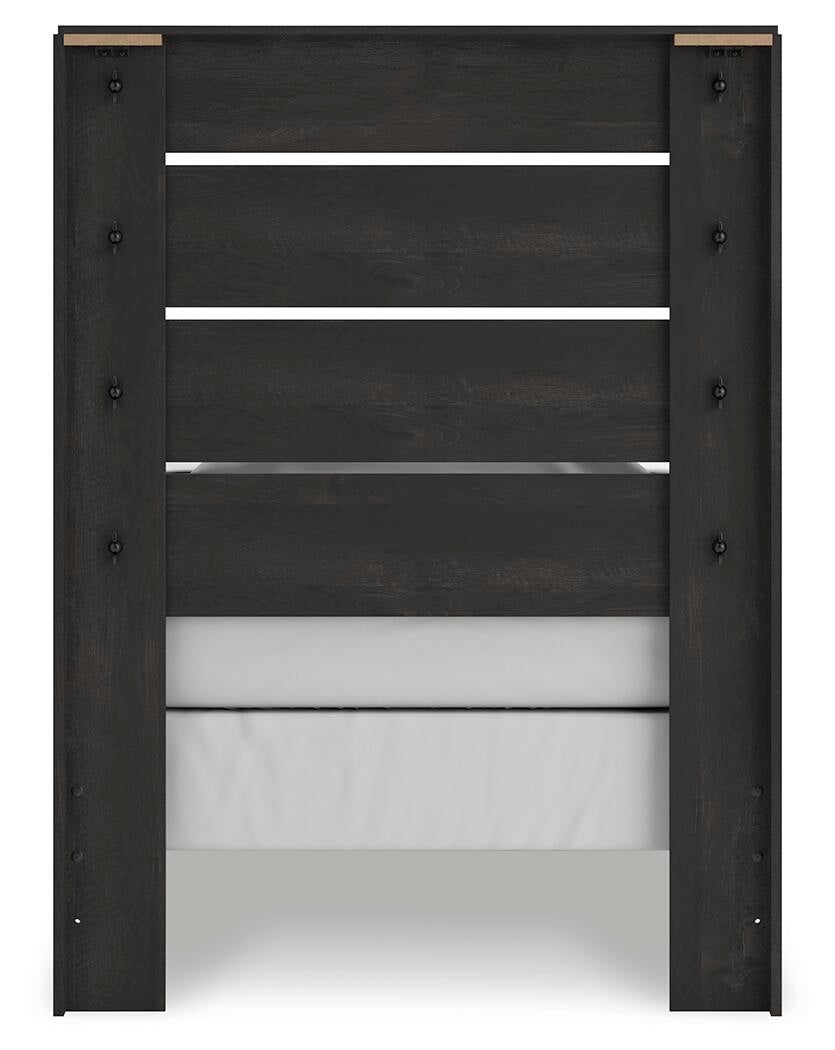 Hollivern  Panel Bed, Dresser, Mirror And Nightstand