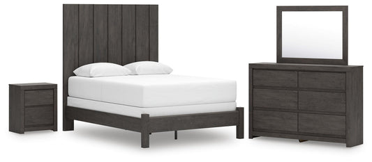 Fraluna  Panel Bed, Dresser, Mirror And Nightstand