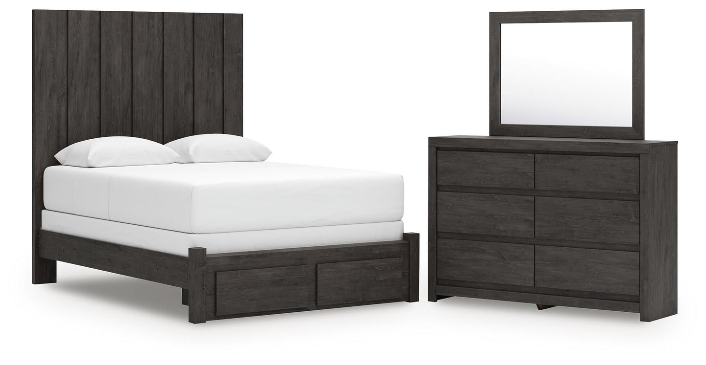 Fraluna  Panel Storage Bed, Dresser And Mirror
