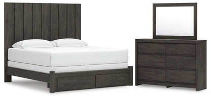 Fraluna  Panel Storage Bed, Dresser And Mirror
