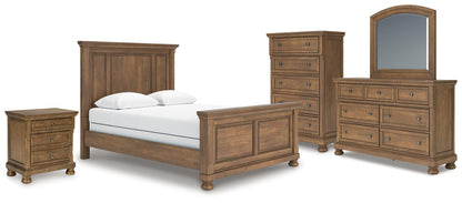 Feddinger  Panel Bed With Mirrored Dresser, Chest And Nightstand