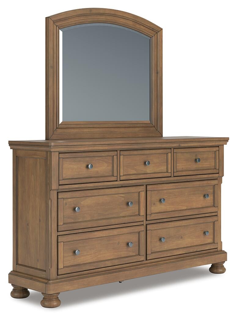Feddinger  Panel Bed With Mirrored Dresser, Chest And Nightstand