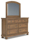Feddinger California  Storage Sleigh Bed With Mirrored Dresser And Nightstand