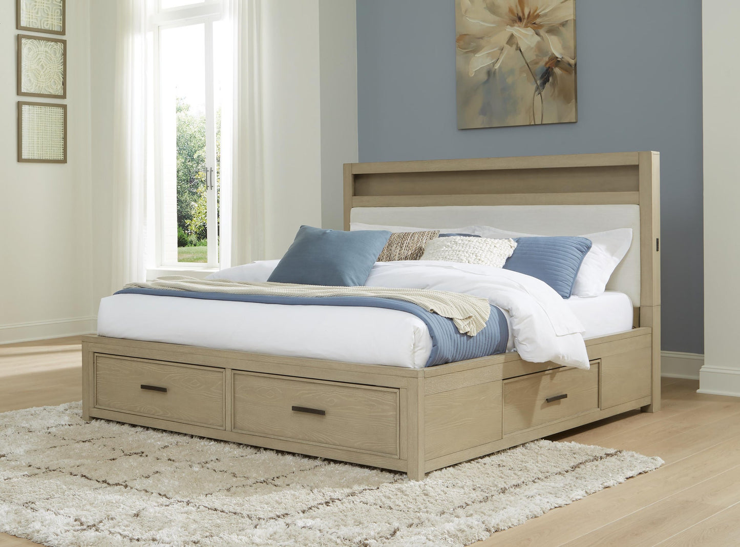Calmoro  Bookcase Bed With Mirrored Dresser