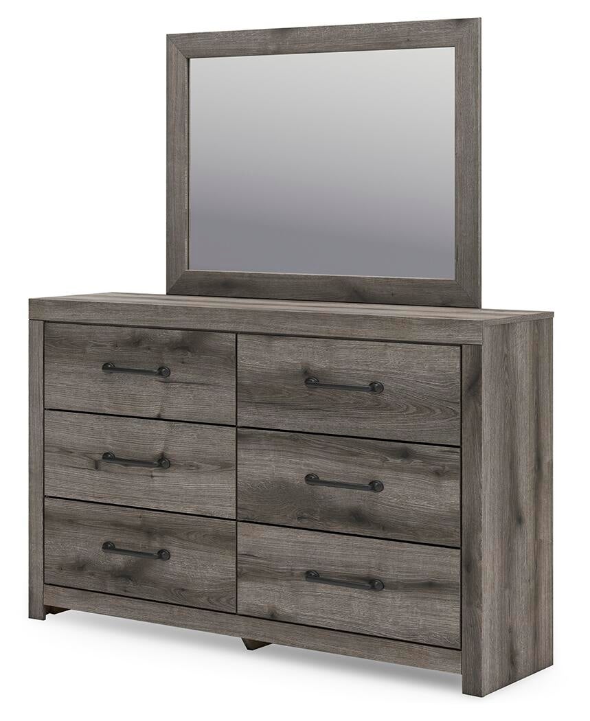 Graystorm  Panel Bed, Dresser, Mirror, Chest And Nightstand