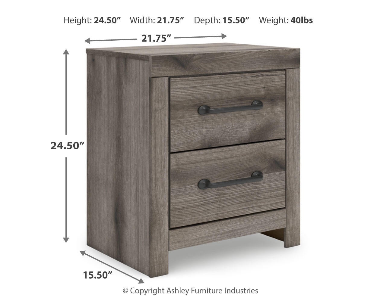 Graystorm  Panel Bed, Dresser, Mirror, Chest And Nightstand