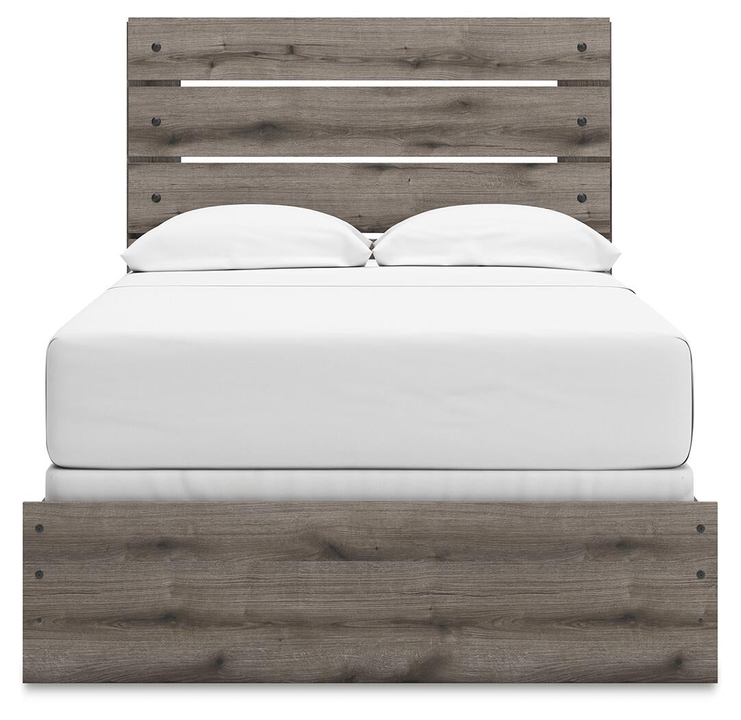 Graystorm  Panel Bed, Dresser, Mirror And Nightstand