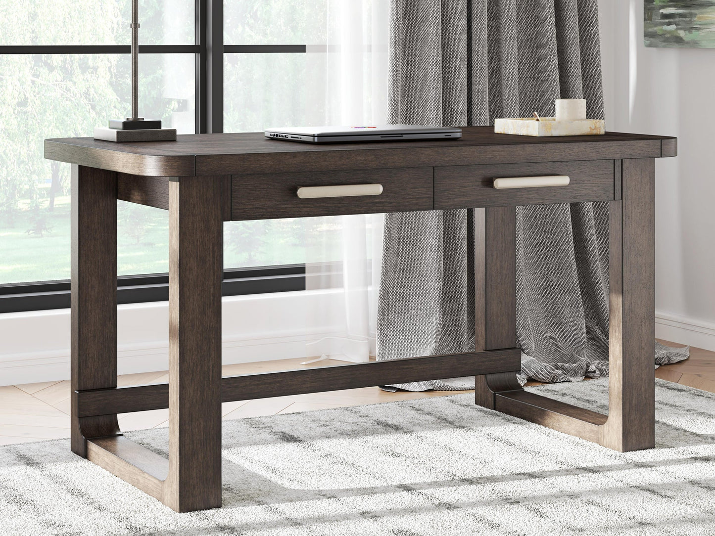 Brecton Home Office Desk With Chair And Storage