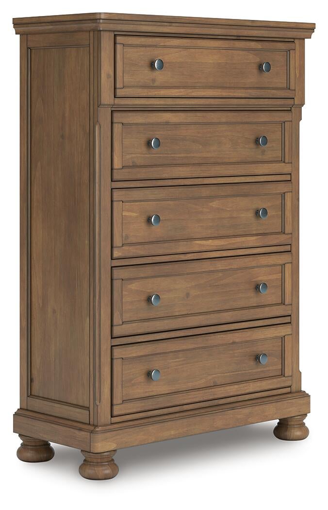 Feddinger California  Panel Bed With Mirrored Dresser, Chest And Nightstand