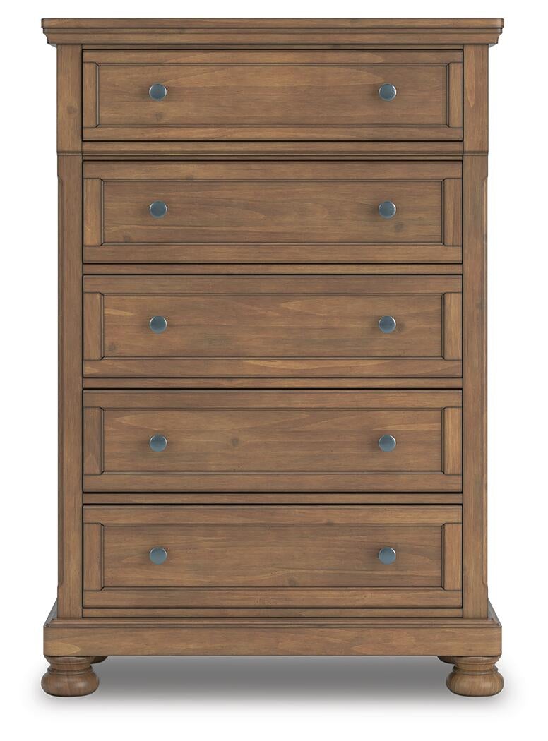 Feddinger California  Panel Bed With Mirrored Dresser, Chest And Nightstand