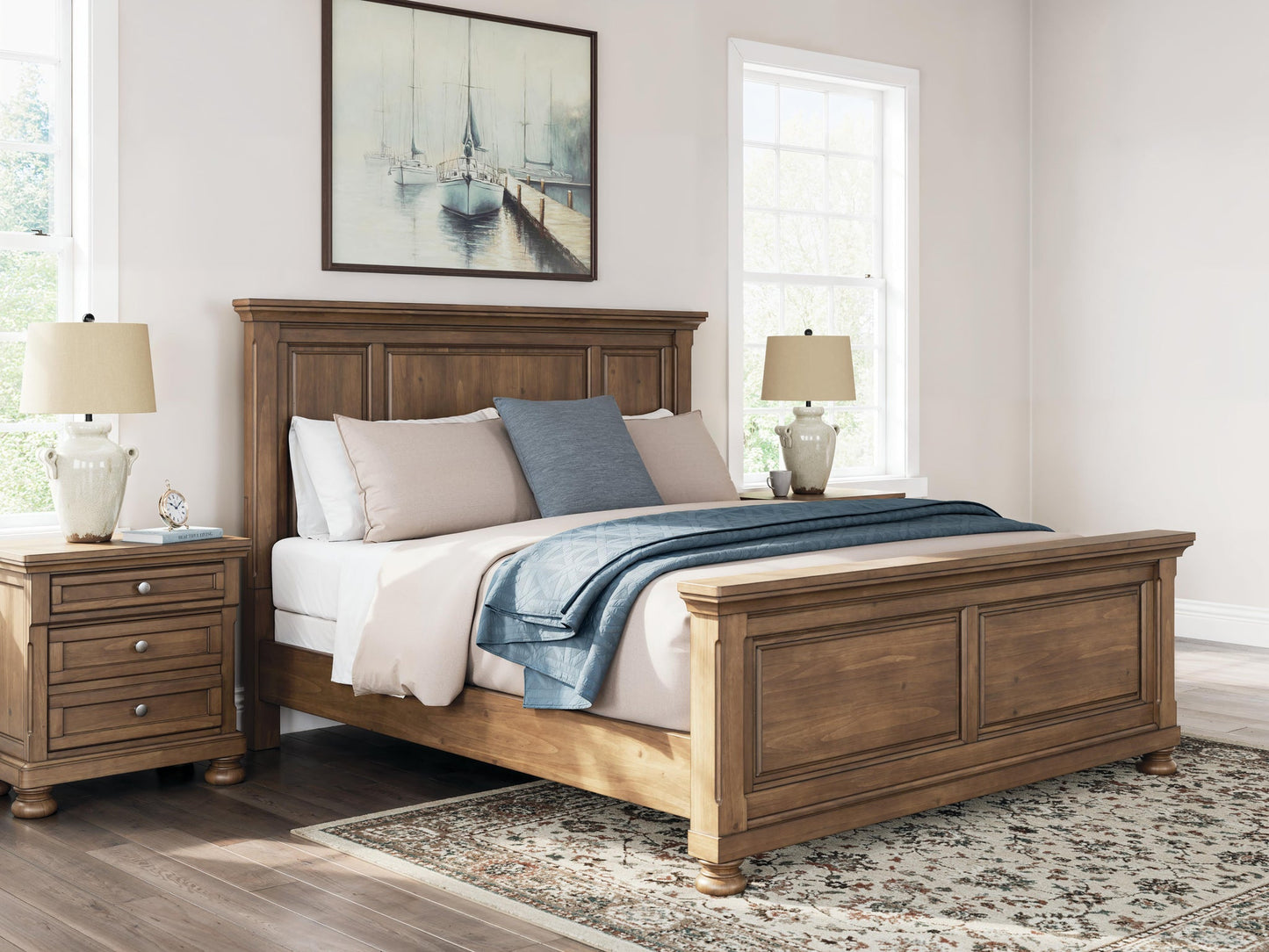 Feddinger California  Panel Bed With Mirrored Dresser, Chest And Nightstand