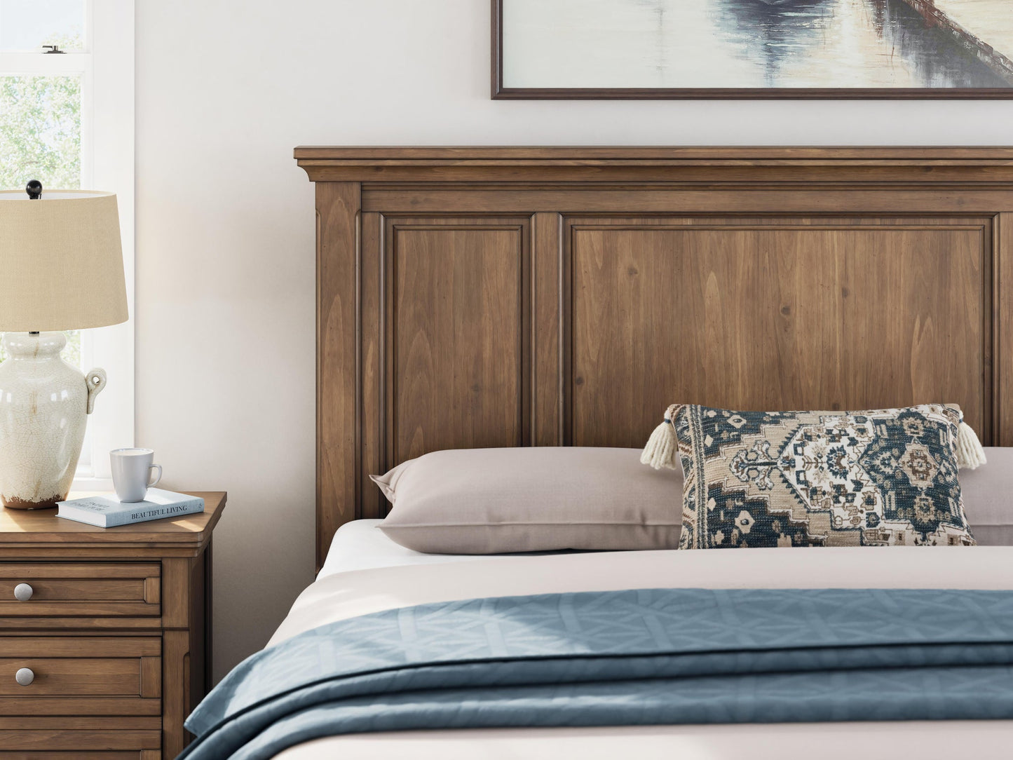 Feddinger California  Panel Bed With Mirrored Dresser, Chest And Nightstand