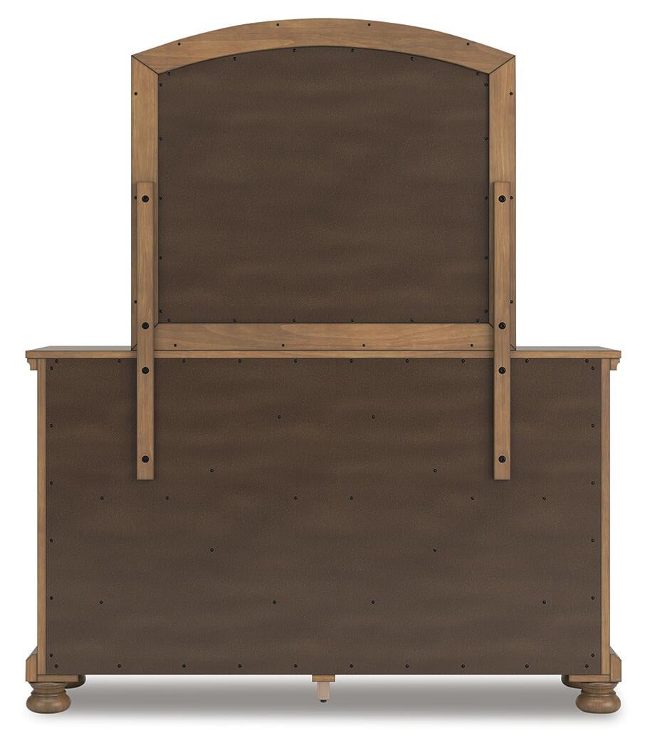 Feddinger  Storage Sleigh Bed With Mirrored Dresser And Nightstand