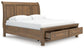 Feddinger  Storage Sleigh Bed With Mirrored Dresser And Nightstand