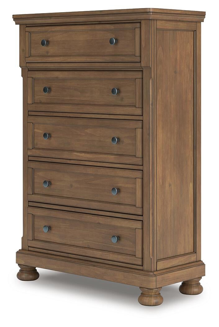 Feddinger  Storage Sleigh Bed With Mirrored Dresser, Chest And Nightstand