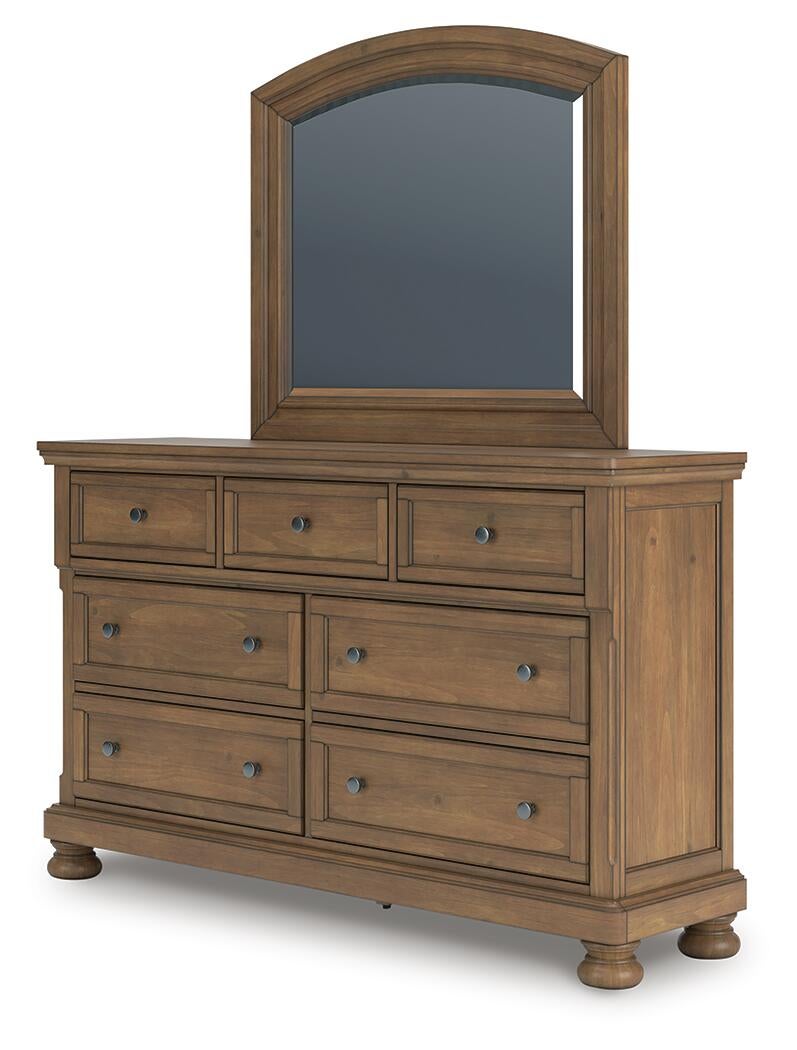 Feddinger California  Storage Sleigh Bed With Mirrored Dresser