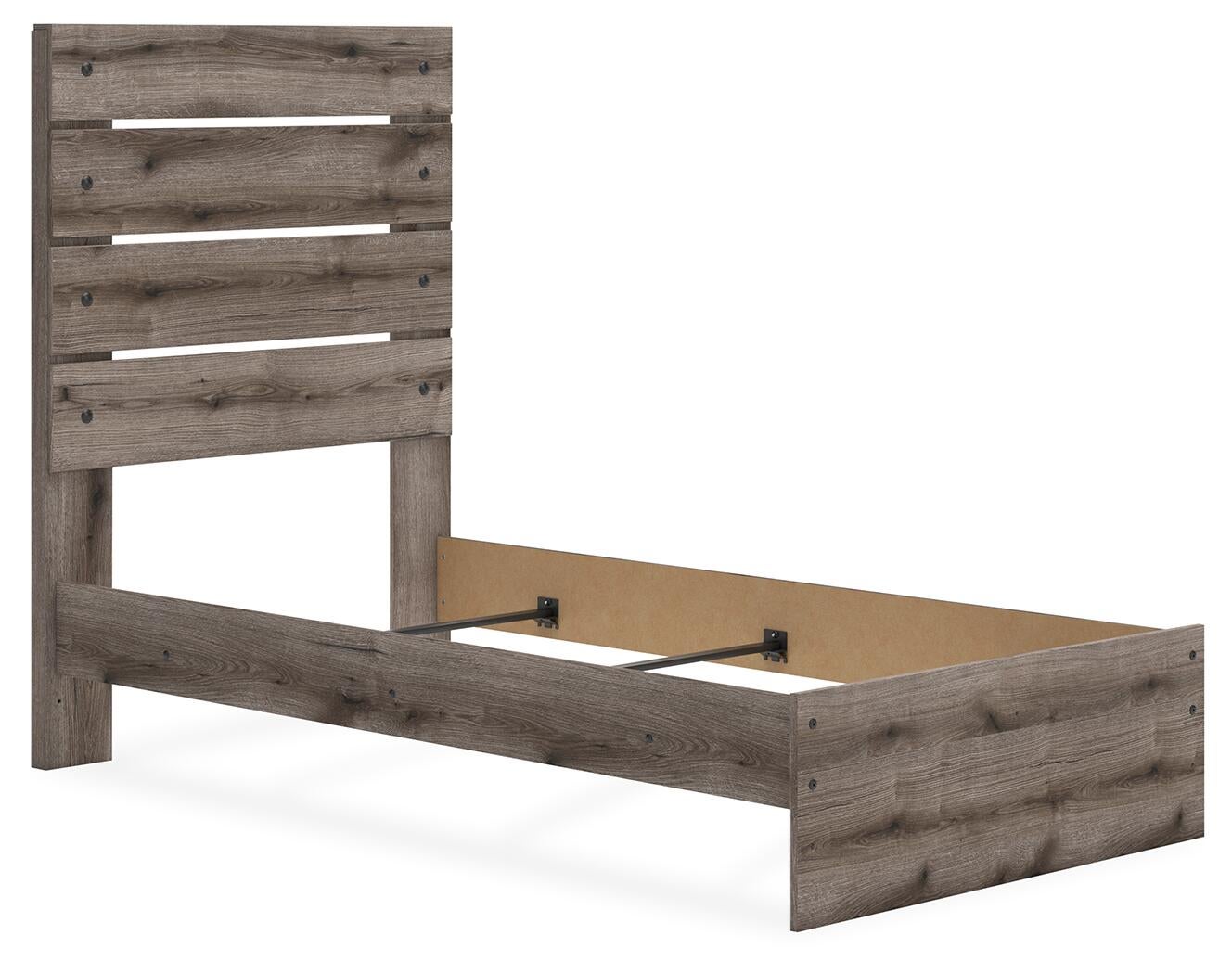Graystorm  Panel Bed, Dresser, Mirror And Nightstand