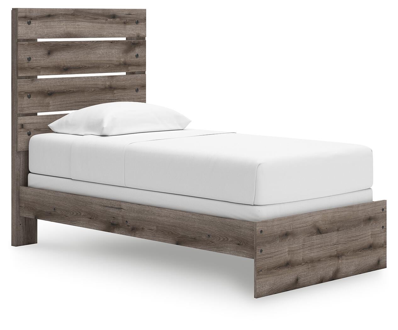 Graystorm  Panel Bed, Dresser, Mirror And Nightstand