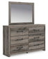 Graystorm  Panel Bed, Dresser, Mirror And Nightstand