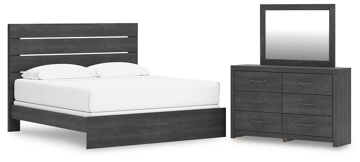 Hollivern  Panel Bed, Dresser And Mirror